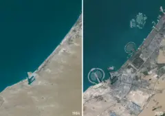Fotos de satélite mostram antes e depois de Dubai