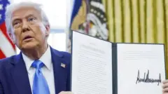 Трамп ўзининг янги имзоланган фармони билан.