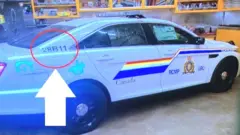 Police car believed to have been used by a gunman