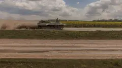 Український танк біля кордону з Росією, Сумська область 