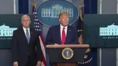 President Trump gives a briefing at the White House