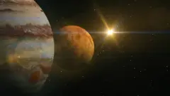 Animación de Venus y Júpiter juntos.