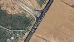 Foto satelit di perbatasan Mesir-Gaza