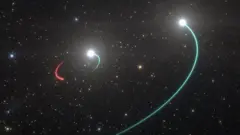 تصویر خیالی از سیستم اچ آر ۶۸۱۹ که ظاهرا دور یک سیاهچاله می گردد
