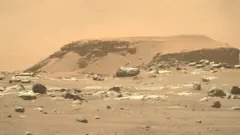 Section of layering in a delta on the surface of Mars