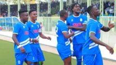 Abakinnyi ba Rayon bishimira igitego
