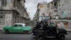 Security forces on the streets of Havana