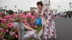 Lady in flower dress