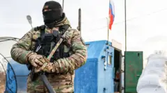 контрольно-пропускной пункт у села Сачковичи в Брянской области, 3 марта 2023 года