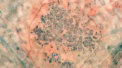 صورة فضائية من محيط مدينة الفاشر غربي السودان.