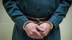 Foto of inmate in handcuffs 