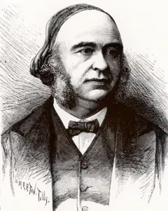 Ilustração de Paul Broca em preto e branco