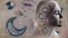 Колаж - жінка, гороскоп, кристал
