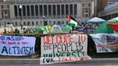 Masu goyon bayan Falasdinawa a jamiar Columbia ta Amurka 