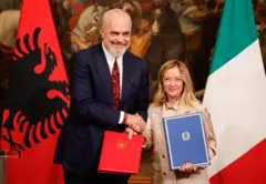 Arnavutluk Başbakanı Edi Rama ve İtalya Başbakanı Giorgia Meloni