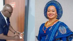 Sẹnẹtọ Natasha Akpoti-Uduaghan ro dẹdẹ ninu aṣọ olomi aro pẹlu ilẹkẹ lọrun