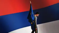 srbija, eu, zastave srbije i eu