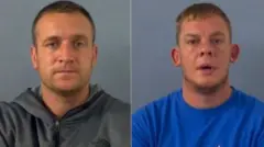 Fotos de James Sheen e Michael Jones tiradas pela polícia