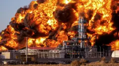 Пожар на иранском НПЗ в Бирджанде 10 декабря 2023 года