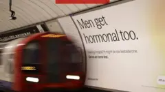 Metro de Londres sobre un aviso para el tratamiento con Testosterona.