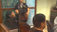 Los hijos de Julia Chuñil durante la audiencia de control de detención.