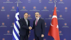 Yunanistan Dışişleri Bakanı Yorgos Yerapetritis ve Dışişleri Bakanı Hakan Fidan