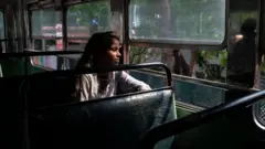 woman in a bus
