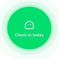 Sobre un fondo blanco, un botón verde muestra un ícono de fantasma y el texto "regístrate hoy".