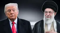 Perezida wa Amerika Donald Trump (Ibumoso), na Ayatollah al Khamenei, Umuyobozi w'Ikirenga wa Iran