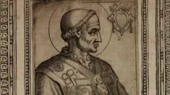 Desenho de retrato em preto e branco do papa Hormisdas