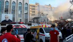 Hình ảnh của Lãnh sự quán Iran tại Syria sau khi bị đánh bom 