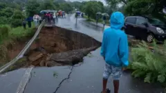 The destruction of roads and bridges has hampered relief efforts