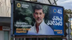 Предвыборный баннер кандидата в мэры Тбилиси Кахи Каладзе