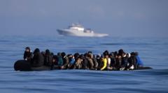 قارب مهاجرين غير شرعيين في البحر المتوسط