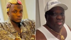 Portable wit coloured hair and Saheed Osupa wearing white cap