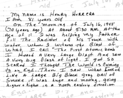 Un testimonio escrito por una víctima de la Cuenca de Tularosa