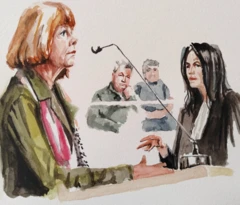 Sketsa pengadilan Gisèle Pelicot