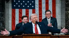 Дональд Трамп выступает с обращением к Конгрессу, февраль 2026 года