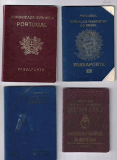 Imagens de passaportes e documentos