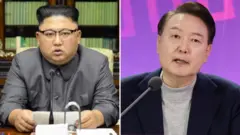 उत्तर कोरियाली नेता किम जङ अन र दक्षिण कोरियाली राष्ट्रपति यून सुक यउल