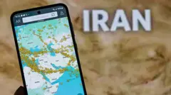 ਜੰਗ ਵਿਚਾਲੇ ਈਰਾਨ ਦਾ ਏਅਰਸਪੇਸ ਲਗਭਗ ਖਾਲੀ ਨਜ਼ਰ ਆ ਰਿਹਾ ਹੈ।