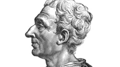 Desenho de Montesquieu de perfil