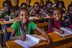 Enfants en classe d’anglais, sud de l’Éthiopie. 