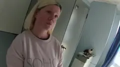 The moment Virginia McCullough is arrested for murder. she's wearing a pink jumper with the word soho on it.