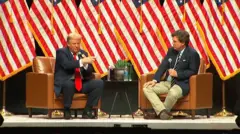 チェイニー前下院議員をどう思うか聞かれ、答えるトランプ候補（1日、アリゾナ州グレンデイル）
