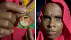 भोलेबाबाको लकेट र उनकी एक अनुयायी