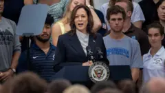 Harris speaking at the White House