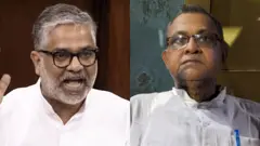 बीजेपी प्रत्याशी नीरज शेखर (बाएं) और सपा प्रत्याशी सनातन पांडेय