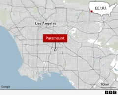mapa que ubica al barrio de Paramount en Los Ángeles