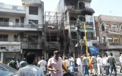 दिल्लीमा सात नवजात शिशुको ज्यान जाने गरी आगो लागेको अस्पतालको भग्नावशेष 